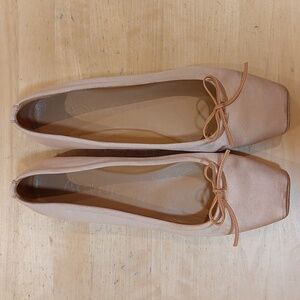 Aeyde Peach Satin Ballet Flats